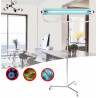 Lampe bactéricide germicide portative en acier inoxydable UVC 55W, support à roulettes, tube Phillips, interrupteur